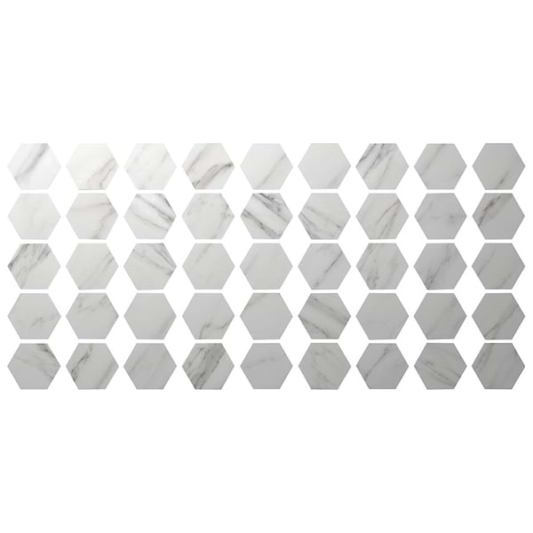 Ducale Statuario 6" Hexagon Polished Porcelain Tile