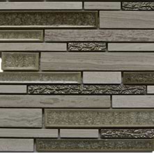 Shangri-La Wooden Beige Random Brick Glass & Stone Tile