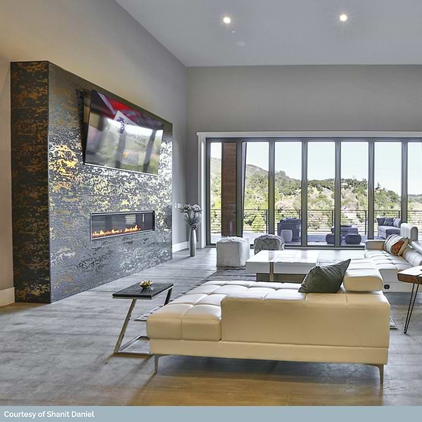 Art Abstract Nero 24x48 Mixed Finish Porcelain