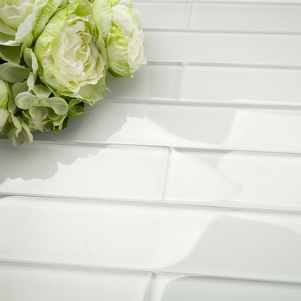 Shop Close Out - Linear Super White Polished 2x16 Polished Glass