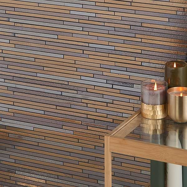 Art Lava Slim Stack Metallic Bronze; in Bronze Lava Stone; for Backsplash, Bathroom Wall, Kitchen Wall, Outdoor Wall, Shower Wall, Wall Tile; in Style Ideas Art Deco, Contemporary, Industrial