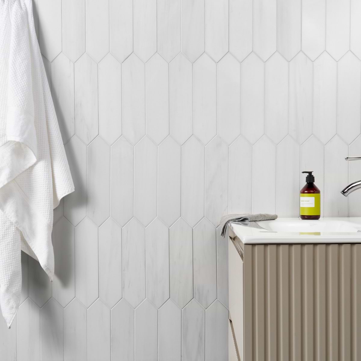 Shop Bianco Dolomite Picket 3x12 Polished | SohoStudioCorp.com