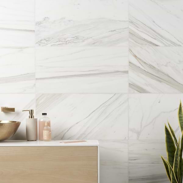 Calacatta 12x24 Honed Marble Tile