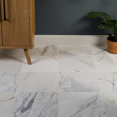 Mason Calacatta Gold 12x12 Tumbled Marble Tile