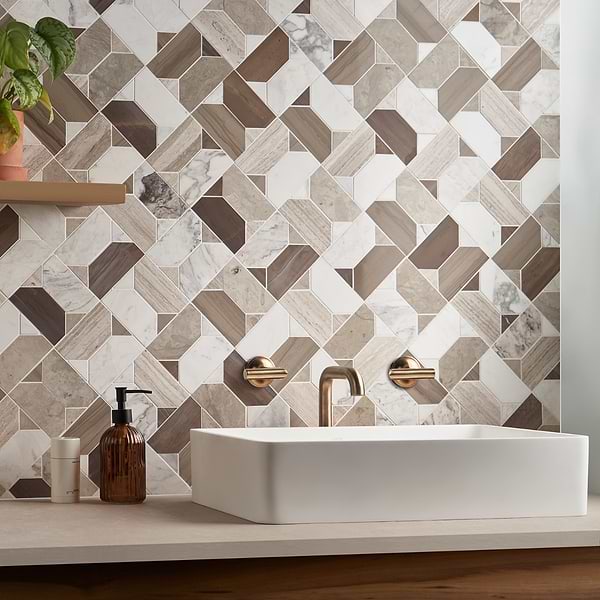 Cafura Russet; in Brown, White, Cream Marble; for Backsplash, Bathroom Floor, Bathroom Wall, Commercial Floor, Floor Tile, Kitchen Floor, Kitchen Wall, Outdoor Wall, Shower Floor, Shower Wall, Wall Tile; in Style Ideas Classic, Mediterranean, Mid Century, Traditional, Transitional