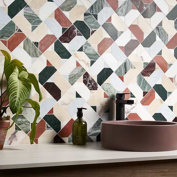 Cafura Tuscany; in Blue, Green, Red, White, Cream Marble; for Backsplash, Bathroom Floor, Bathroom Wall, Commercial Floor, Floor Tile, Kitchen Floor, Kitchen Wall, Outdoor Wall, Shower Floor, Shower Wall, Wall Tile; in Style Ideas Classic, Mediterranean, Mid Century, Traditional, Transitional