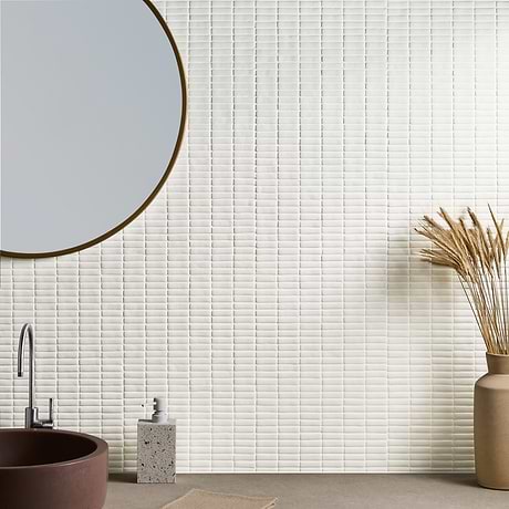Nesso Brick White Frosted Matte Glass Mosaic Matte Glass