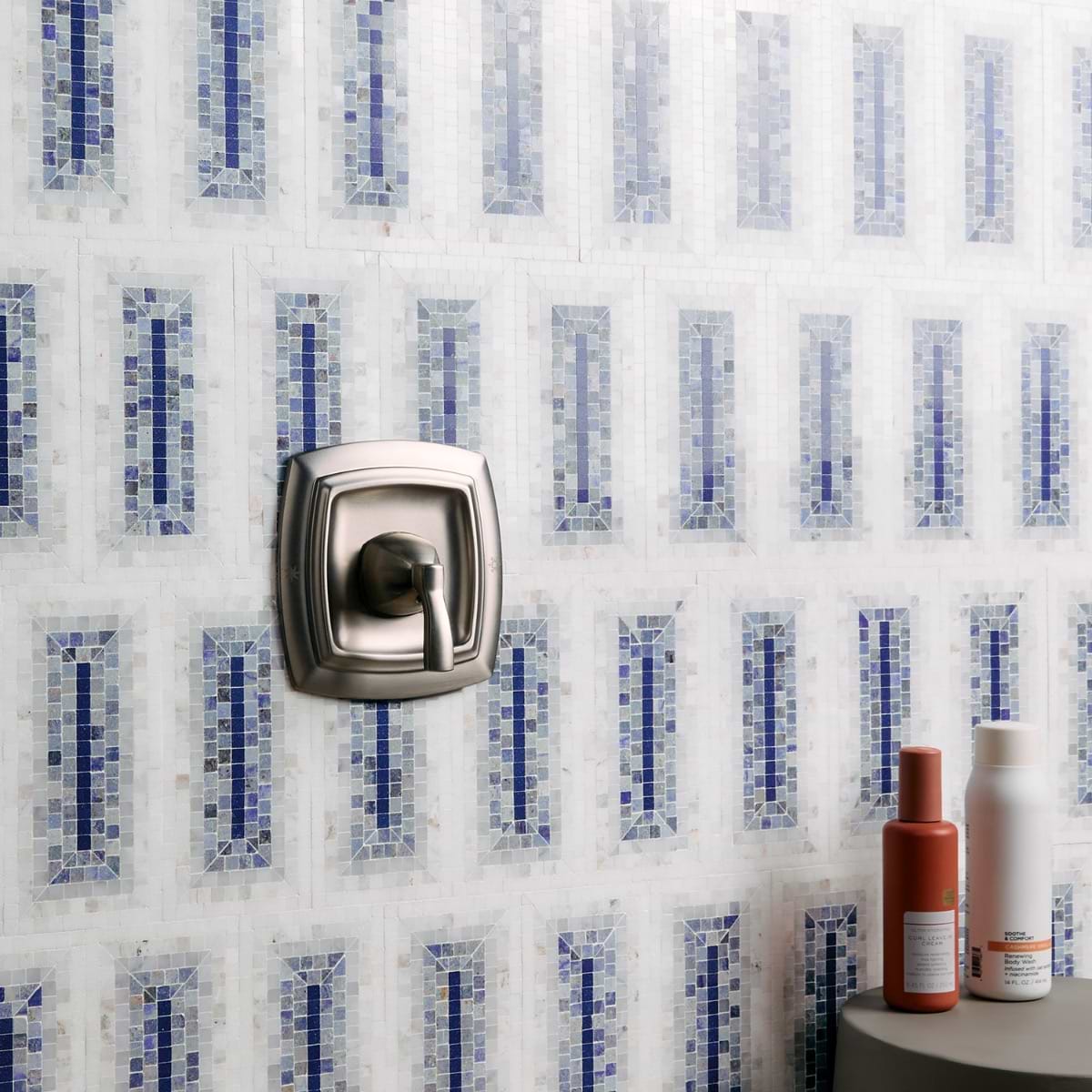 Shop Imogen Azul Blue 4x9 Rectangle Marble Micro Mosaic at