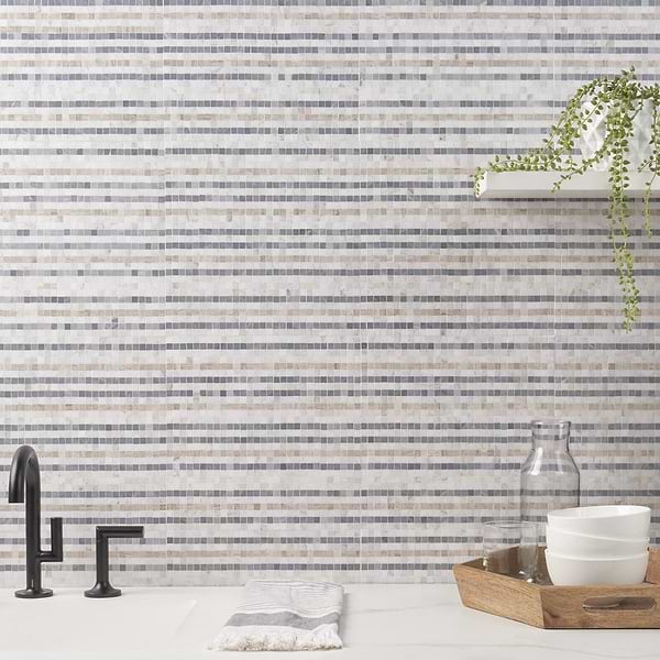 Madras Lines Cloud - Alaska White, Burlington Gray, & Wooden Beige; in White, Gray Alaska White + Burlington Gray + Wooden beige; for Backsplash, Bathroom Floor, Bathroom Wall, Commercial Floor, Floor Tile, Kitchen Floor, Kitchen Wall, Outdoor Floor, Outdoor Wall, Shower Floor, Shower Wall, Wall Tile; in Style Ideas Beach, Contemporary, Mediterranean, Mid Century, Transitional, Whimsical