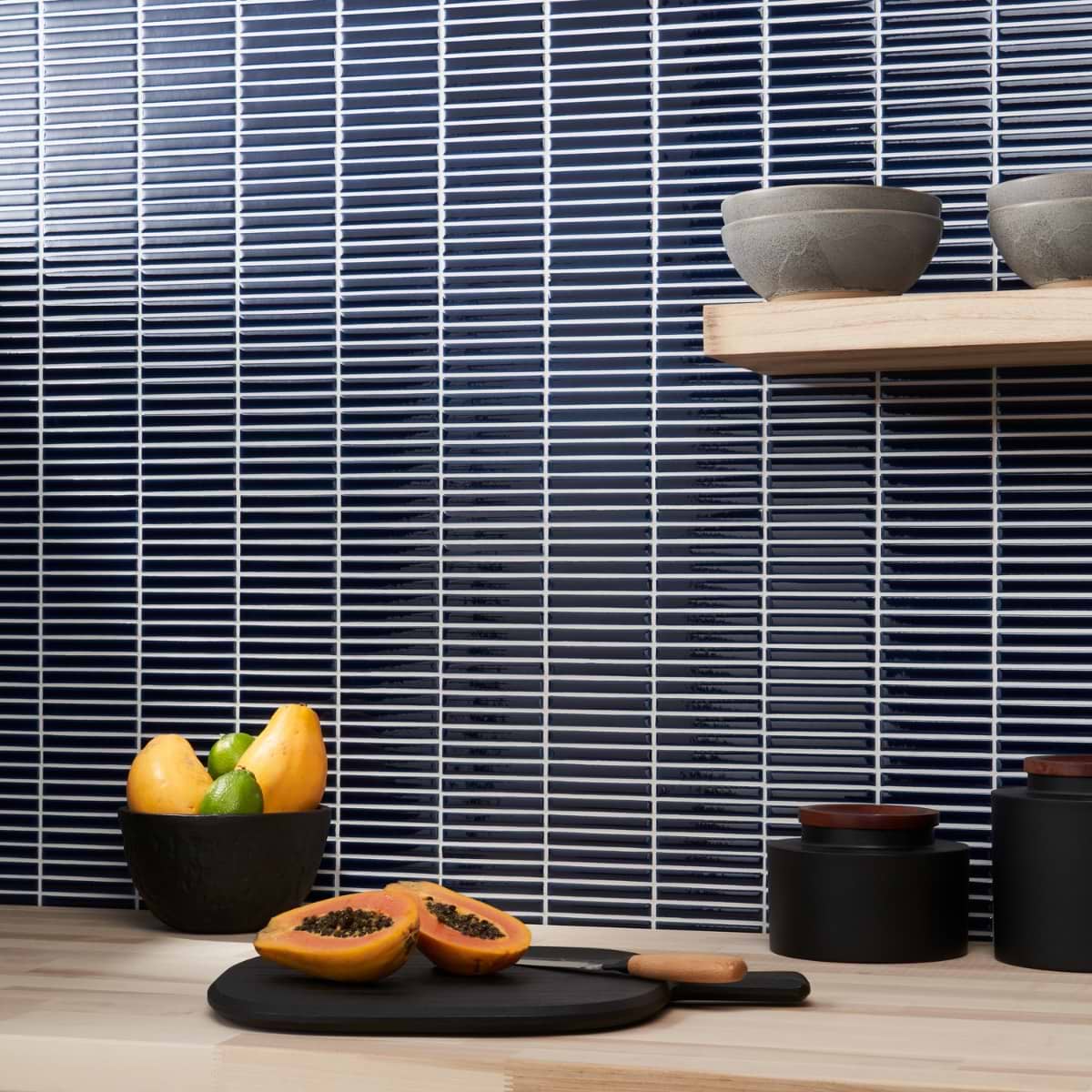 Shop Motek Royal Blue Crackled Glossy Tri Stacked | SohoStudioCorp.com
