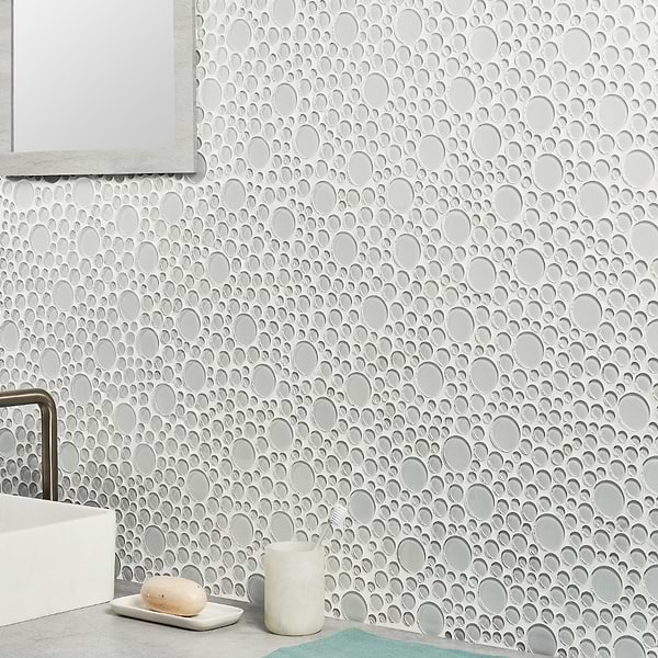 Loft Super White Circles (All Glass) Polished Glass