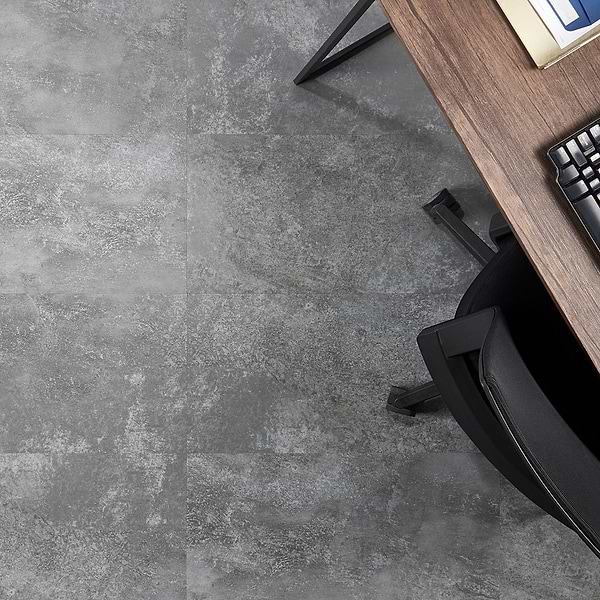 Mercer Metalcrete Pewter 12x4 - 2.0mm/12mil Wear Layer - Glue Down Matte Luxury Vinyl
