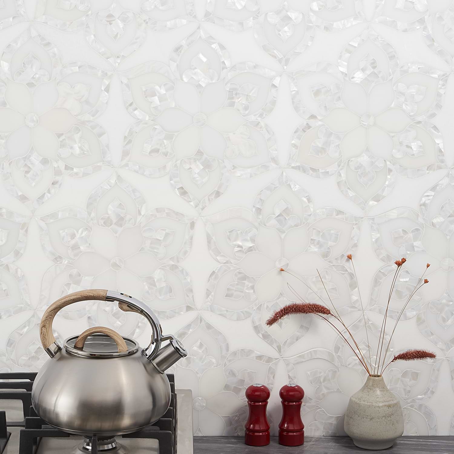 Shop MJ Juliet - White Thassos, Royal White & Mother Of Pearl