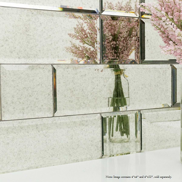 Paris Gray Beveled 4x4 Mirror Tile 