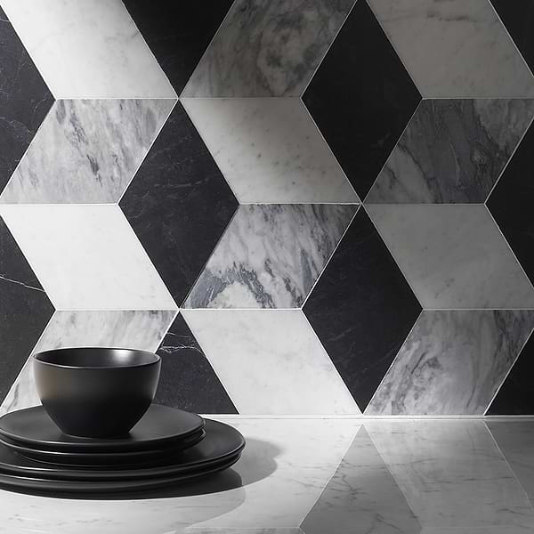 Pari Grigio Gray 8x9 Honed Marble Mosaic Tile