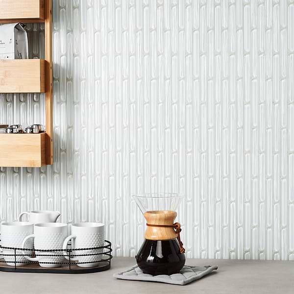 Close Out - Rock Glacier Super White; in Super White Crystal Glass; for Backsplash, Bathroom Wall, Kitchen Wall, Pool Tile, Shower Wall, Wall Tile; in Style Ideas Beach, Classic, Farmhouse, Modern