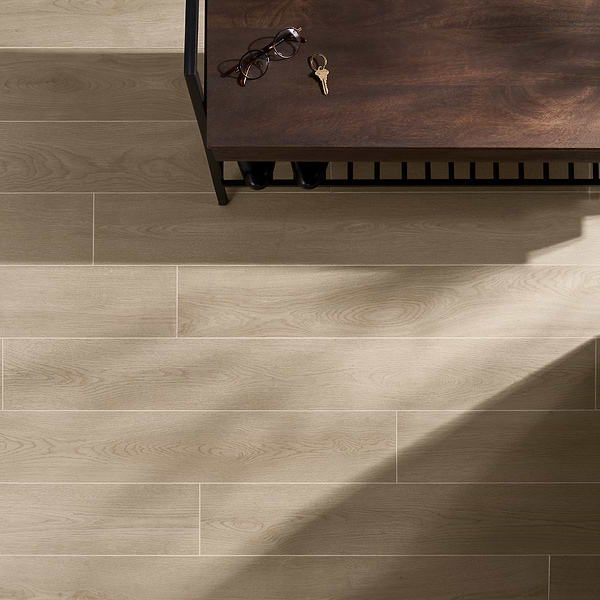Chesney Ash Oak Elegant 7x60; in Beige Colorbody Porcelain; for Bathroom Floor, Bathroom Wall, Commercial Floor, Floor Tile, Kitchen Floor, Kitchen Wall, Outdoor Wall, Shower Wall, Wall Tile; in Style Ideas Farmhouse, Mid Century, Modern, Rustic, Traditional
