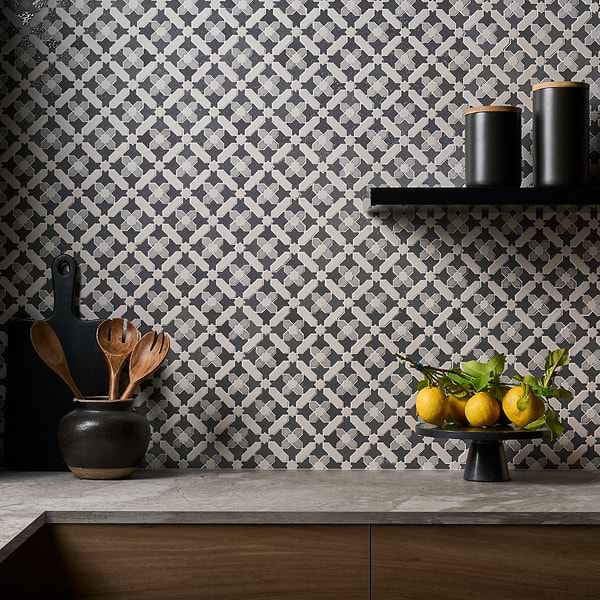 Alpana Safi Cloud; in Gray, White Cement and Lava Stone; for Backsplash, Bathroom Floor, Bathroom Wall, Commercial Floor, Floor Tile, Kitchen Floor, Kitchen Wall, Outdoor Floor, Outdoor Wall, Shower Floor, Shower Wall, Wall Tile; in Style Ideas Contemporary, Cottage, Mediterranean, Mid Century, Modern, Transitional