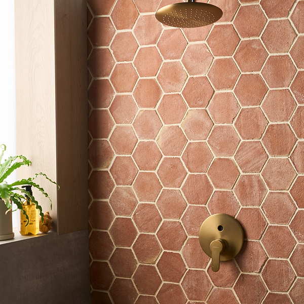 Clay House Red 4" Hex Matte Terracotta Matte Terracotta
