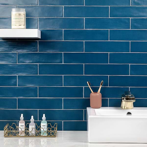 Colonial Marine Matte 3x12; in Dark Blue White Body Ceramic; for Backsplash, Bathroom Wall, Kitchen Wall, Shower Wall, Wall Tile; in Style Ideas Beach, Classic, Contemporary, Cottage, Craftsman, Farmhouse, Industrial, Mediterranean, Mid Century, Modern, Traditional, Transitional, Tropical
