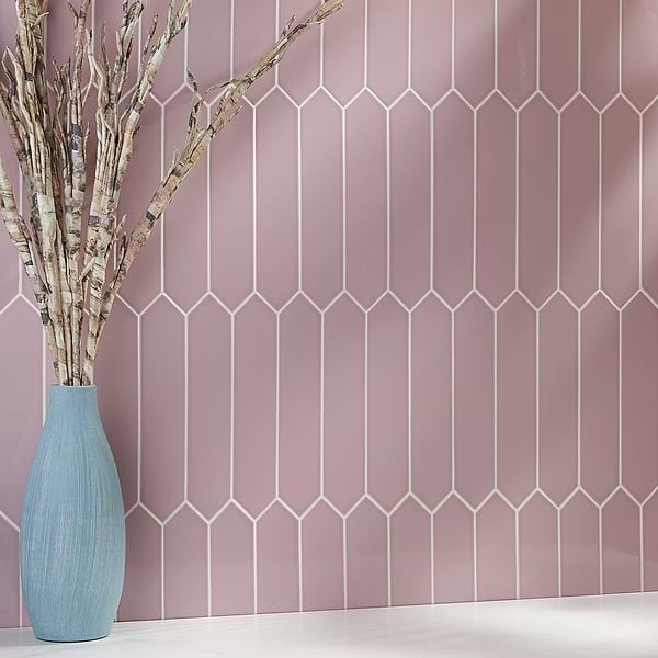 Clark Pink; in Pink Ceramic; for Backsplash, Bathroom Wall, Kitchen Wall, Shower Wall, Wall Tile; in Style Ideas Beach, Classic, Contemporary, Cottage, Craftsman, Farmhouse, Mid Century, Transitional, Tropical