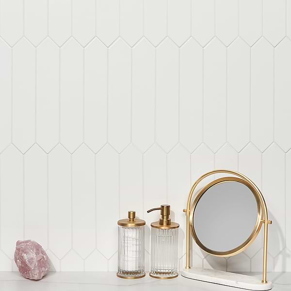 Clark White; in White Ceramic; for Backsplash, Bathroom Wall, Kitchen Wall, Shower Wall, Wall Tile; in Style Ideas Beach, Classic, Contemporary, Cottage, Craftsman, Farmhouse, Mid Century, Modern, Traditional, Transitional