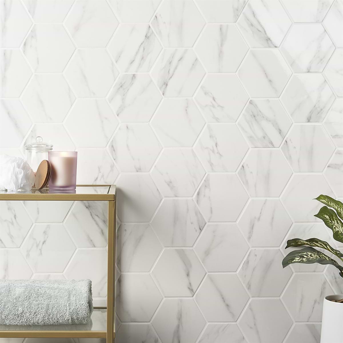 Shop Ducale Statuario 6” Hexagon Polished | SohoStudioCorp.com
