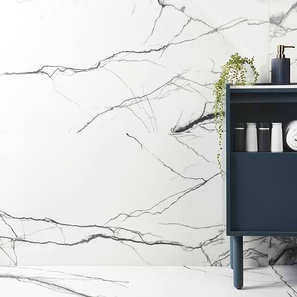 Black + White Breach 24x48 Polished Porcelain Tile