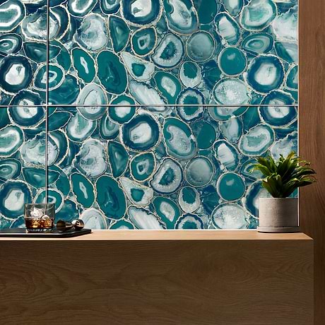 Daphne Teal Green 18x36 Polished Glass Tile