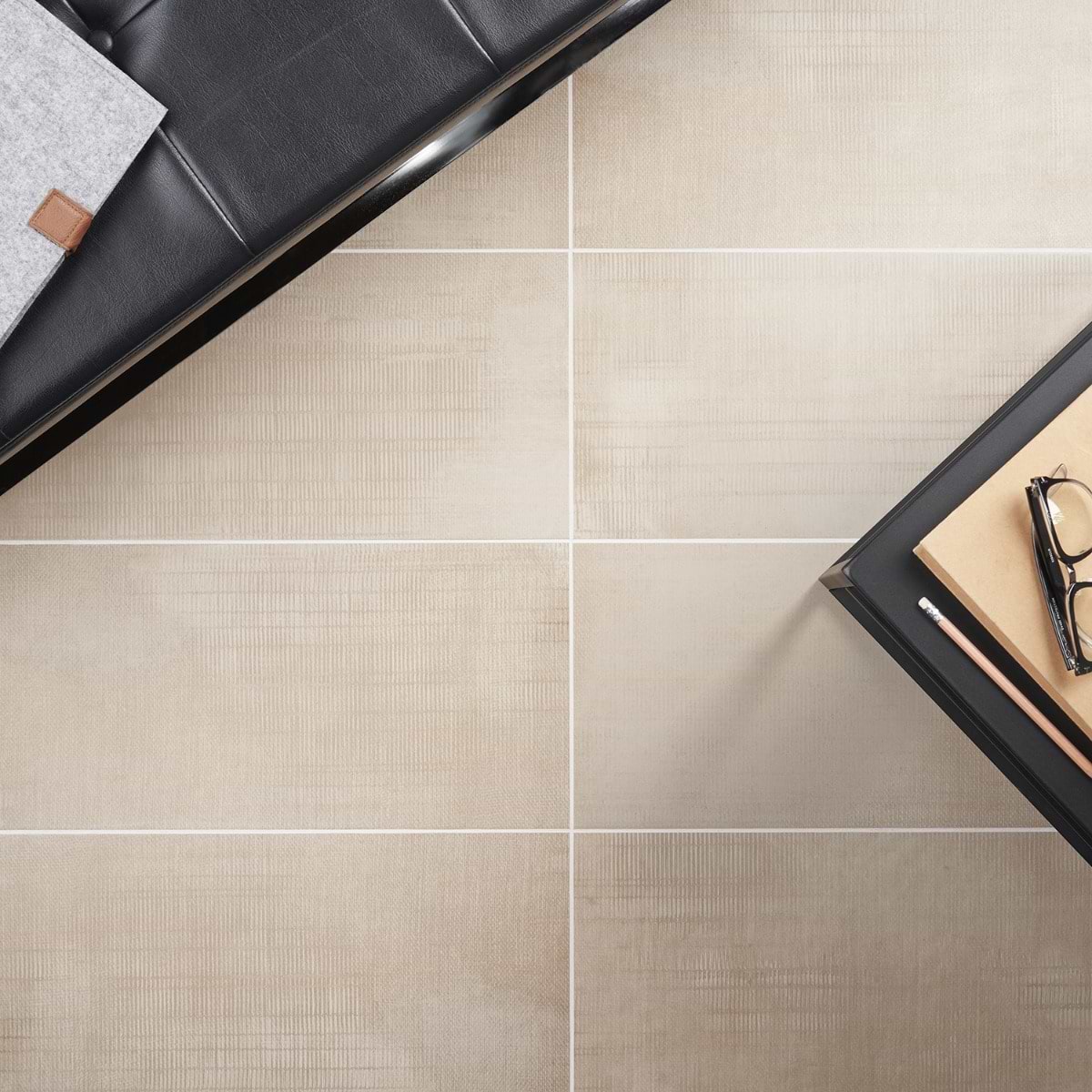 Close Out-Organic Rug Sand Beige 12x24 Matte Porcelain Tile; in Beige Porcelain; for Backsplash, Bathroom Floor, Bathroom Wall, Commercial Floor, Floor Tile, Kitchen Floor, Kitchen Wall, Outdoor Floor, Outdoor Wall, Shower Wall, Wall Tile; in Style Ideas Craftsman, Industrial, Transitional