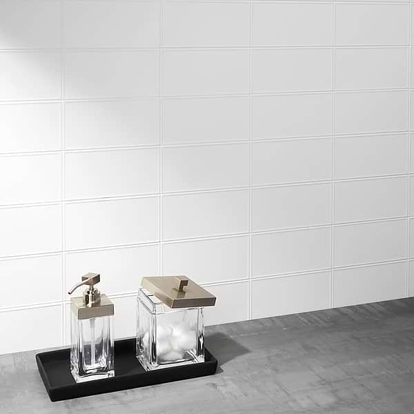 Stacy Garcia Maddox Frame White 4x8 Matte Ceramic