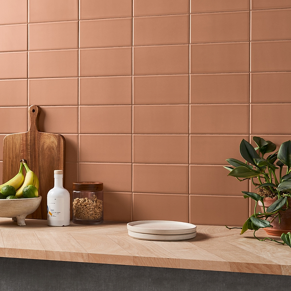 Stacy Garcia Maddox Terracotta 4x8 Ceramic Tile; in Terracotta White Body Ceramic; for Backsplash, Bathroom Wall, Kitchen Wall, Shower Wall, Wall Tile; in Style Ideas Contemporary, Craftsman, Mid Century, Modern, Transitional