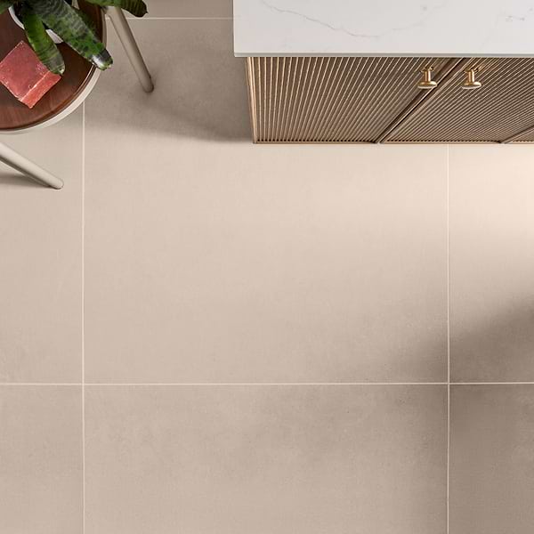 Kelani White 36x36; in Beige & Cream Porcelain; for Backsplash, Bathroom Floor, Bathroom Wall, Commercial Floor, Floor Tile, Kitchen Floor, Kitchen Wall, Outdoor Wall, Shower Wall, Wall Tile; in Style Ideas Mediterranean, Mid Century
