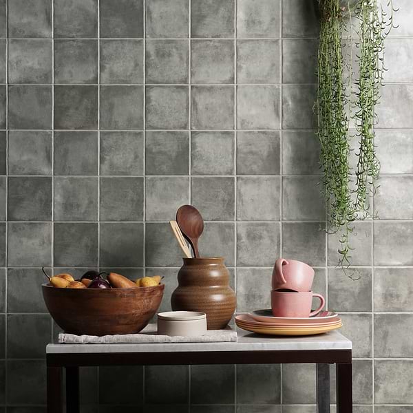 Paula Purroy Como Dove Gray 5x5; in Gray 2nd Fired White Body Ceramic; for Backsplash, Bathroom Wall, Kitchen Wall, Shower Wall, Wall Tile; in Style Ideas Contemporary, Cottage, Craftsman, Mediterranean, Mid Century, Rustic, Traditional, Transitional