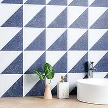 Close Out - GeoPrism Terrazzo Dos Navy 8x8 by Elizabeth Sutton