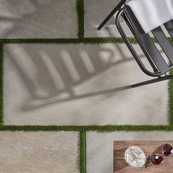 Hillmount Bluestone Full Color 24x48 Porcelain Paver; in Gray, Brown Porcelain; for Bathroom Floor, Commercial Floor, Floor Tile, Outdoor Floor, Pool Tile; in Style Ideas Classic, Contemporary, Industrial, Mid Century, Rustic, Traditional