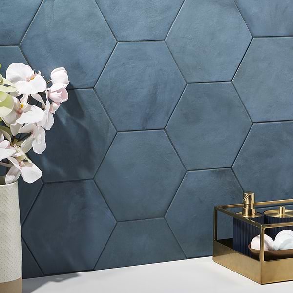 Banza Blue Ocean 8" Hexagon Matte Porcelain Tile