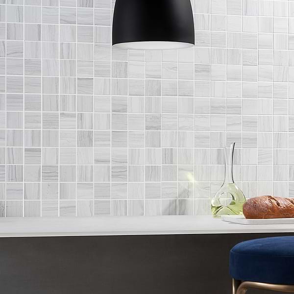 Close Out - Lithe Luminus White 2x2 Matte Mosaic; in White and Gray Porcelain; for Backsplash, Bathroom Floor, Bathroom Wall, Commercial Floor, Floor Tile, Kitchen Floor, Kitchen Wall, Outdoor Floor, Outdoor Wall, Pool Tile, Shower Floor, Shower Wall, Wall Tile; in Style Ideas Contemporary, Modern, Traditional, Transitional