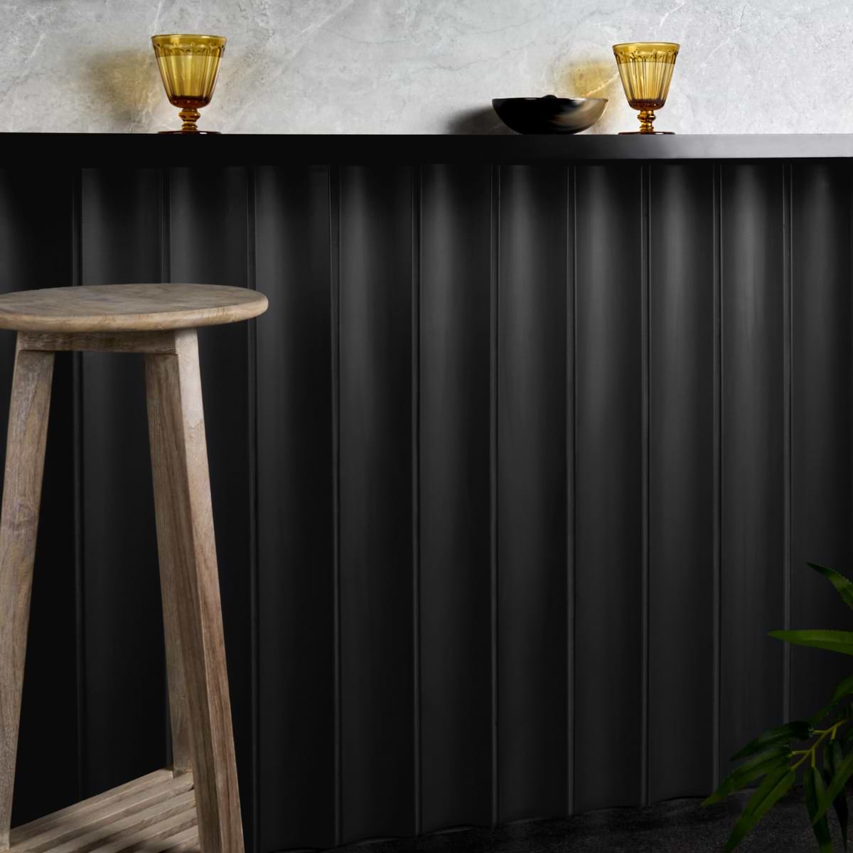 Shop Sample-Saera Black Fluted Column 4x36 Tile at sohostudiocorp.com