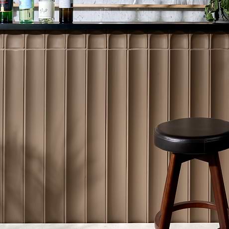 Saera Taupe Fluted Column 4x36 Tile Matte Ceramic