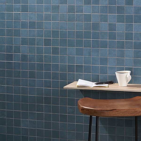 Blacksmith Indio 2x2 Matte; in Blue Porcelain; for Backsplash, Bathroom Floor, Bathroom Wall, Commercial Floor, Floor Tile, Kitchen Floor, Kitchen Wall, Outdoor Floor, Outdoor Wall, Pool Tile, Shower Floor, Shower Wall, Wall Tile; in Style Ideas Art Deco, Contemporary, Mid Century, Modern