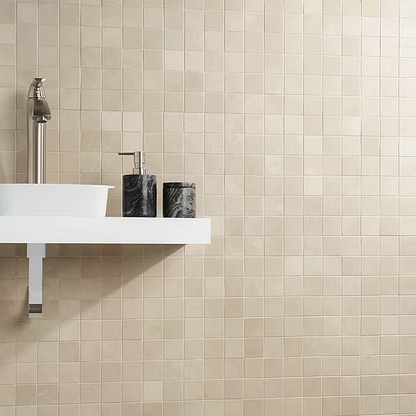 Tara Shy 2x2; in Beige & Cream + Gray Undertones Porcelain; for Backsplash, Bathroom Floor, Bathroom Wall, Commercial Floor, Floor Tile, Kitchen Floor, Kitchen Wall, Outdoor Floor, Outdoor Wall, Pool Tile, Shower Floor, Shower Wall, Wall Tile; in Style Ideas Contemporary, Industrial, Mid Century, Modern, Transitional