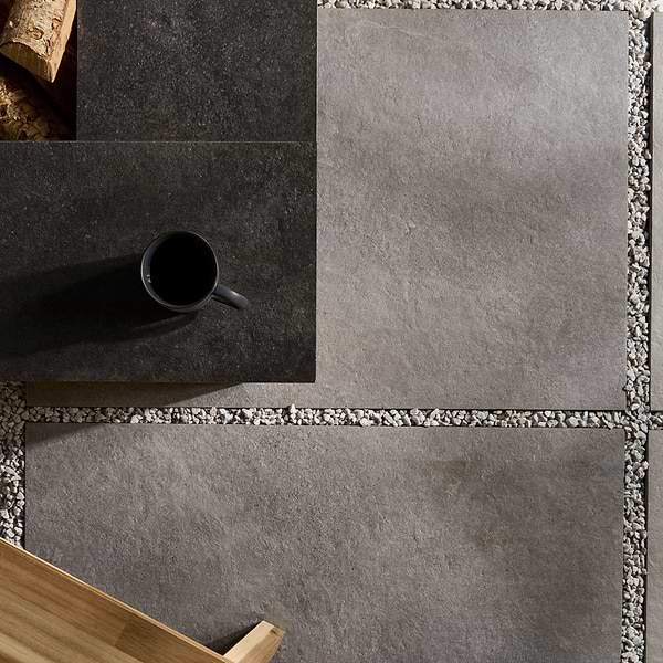 Motley Slate Gray 24x36 2CM Limestone Look Matte Porcelain Paver