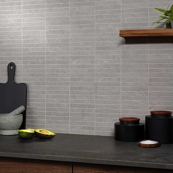 Motley Silver Gray 1x6 Stacked; in Gray Color Body Porcelain; for Backsplash, Bathroom Floor, Bathroom Wall, Commercial Floor, Floor Tile, Kitchen Floor, Kitchen Wall, Outdoor Floor, Outdoor Wall, Pool Tile, Shower Floor, Shower Wall, Wall Tile