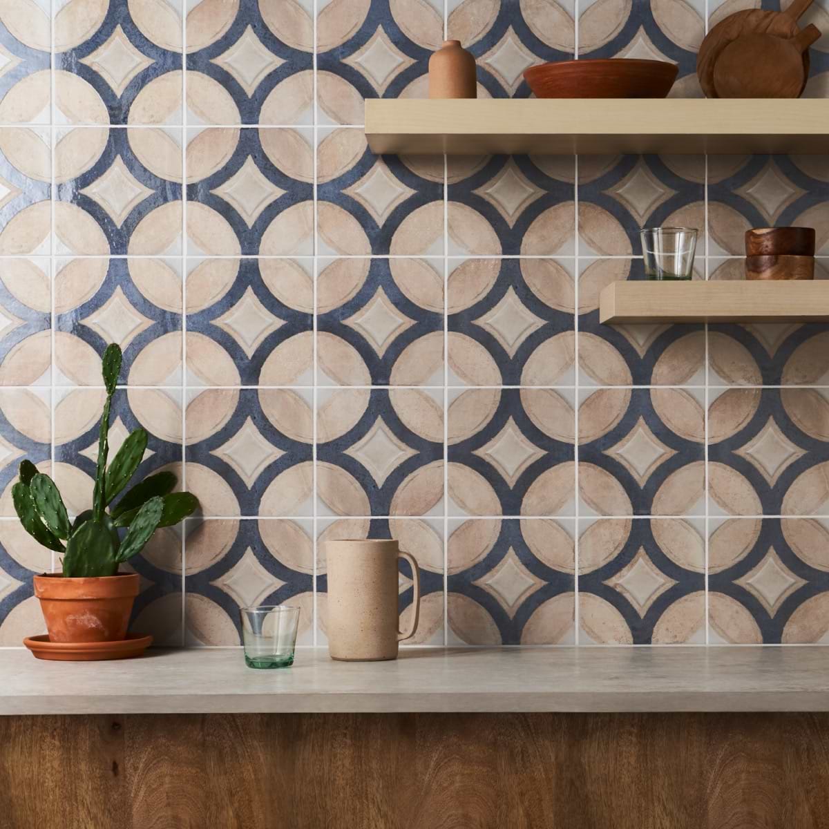 Shop Sample-Angela Harris Messina Circles Terra Crema 8x8 Matte