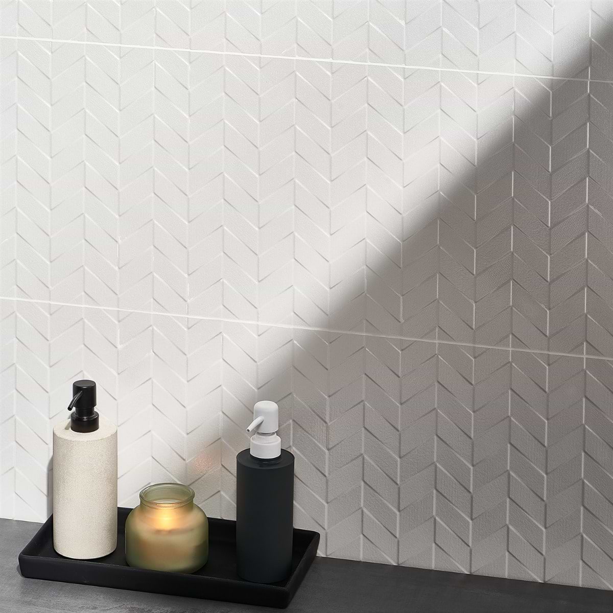 Shop Close Out-Frost 3D Wind White 12x36 Polished Ceramic Tile