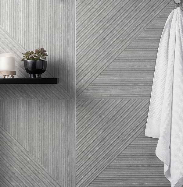 Lounge Gray 24x48 Ribbed Matte Fluted Porcelain Wood Look Tile