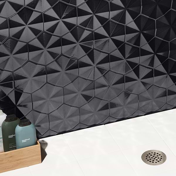 Define Ogassian 3D Metallic 6" Hex Polished Porcelain