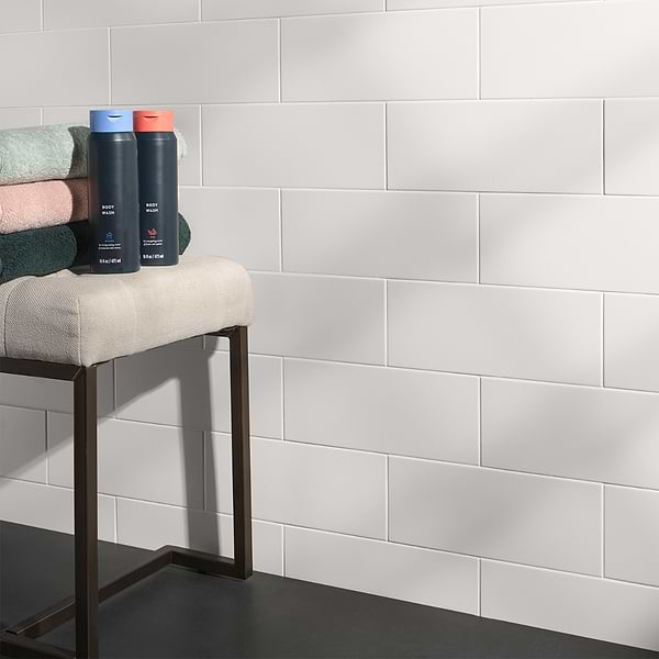 Define White 5x12 Matte; in White Extruded Porcelain; for Backsplash, Bathroom Floor, Bathroom Wall, Floor Tile, Kitchen Floor, Kitchen Wall, Outdoor Wall, Shower Floor, Shower Wall, Wall Tile; in Style Ideas Beach, Cottage, Farmhouse, Industrial, Modern, Traditional, Transitional