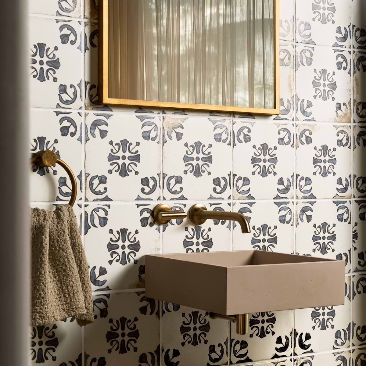 Shop Fuego Bell Blue 9x9 Matte Porcelain Tile at sohostudiocorp.com